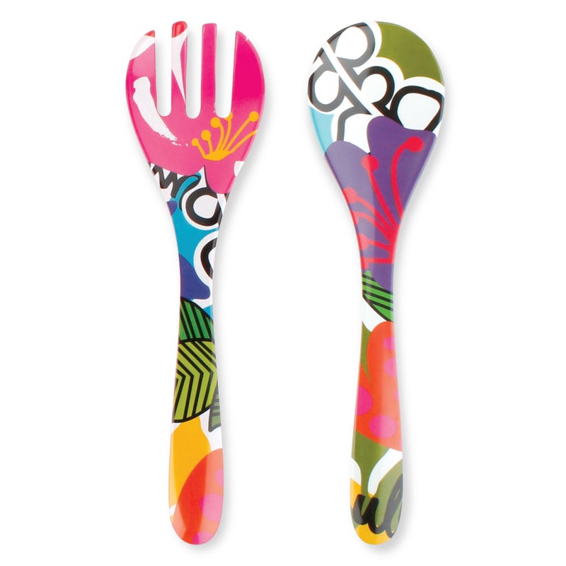 طقم أدوات تقديم السلطة من فرنش بول 2 قطعة  أدوات مائدة ميلامين  13  أدوات حفلات خارجية  واحة