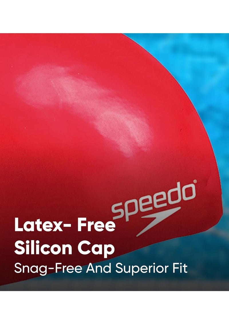 سبيدو قبعة سباحة سيبو للأطفال من السيليكون، معزولة، باللون الأسود - مريحة ودائمة للأطفال - Image 2