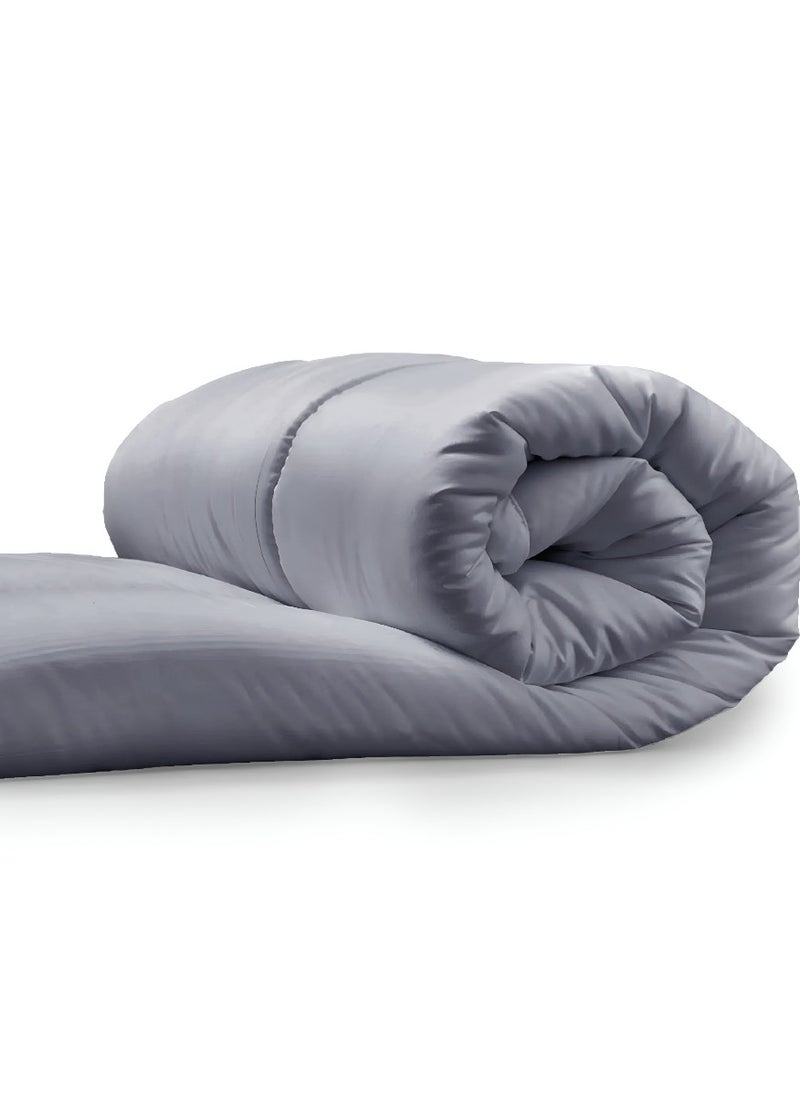 Blueberry Dark Grey Colour Double Size Quilted Down Duvet Insert Cotton 200x220Cm  - Image 1