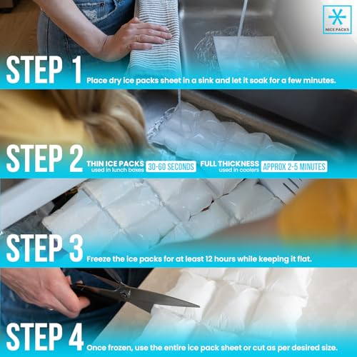 LIVE 2DAY Nice Packs Reusable Dry Ice Packs for Shipping Frozen Food, Coolers, Lunch Boxes - Flexible and Long Lasting (25 Large Sheets) - Image 4
