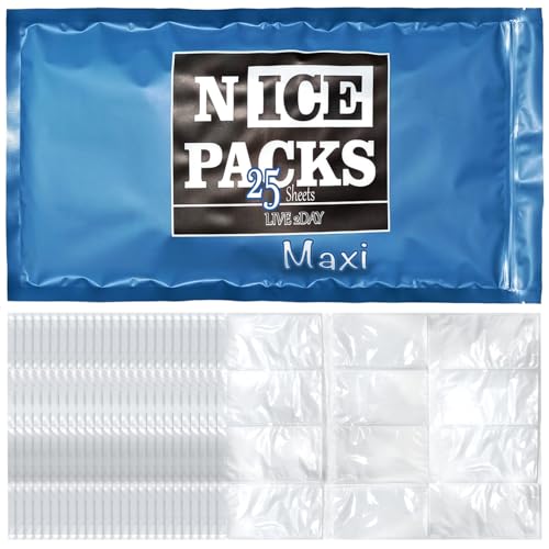 LIVE 2DAY Nice Packs Reusable Dry Ice Packs for Shipping Frozen Food, Coolers, Lunch Boxes - Flexible and Long Lasting (25 Large Sheets) - Image 1