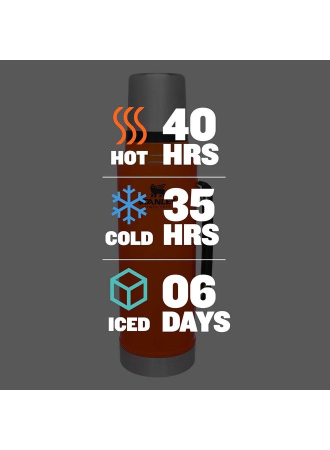 Stanley Stanley Classic Legendary Vacuum Bottle 1.5 qt | Wide Mouth with Leakproof Cup Lid | Keep Drinks Hot or Cold | Packable for Travel | Insulated Stainless Steel Thermos | BPA-Free | Blaze Orange  - Image 4