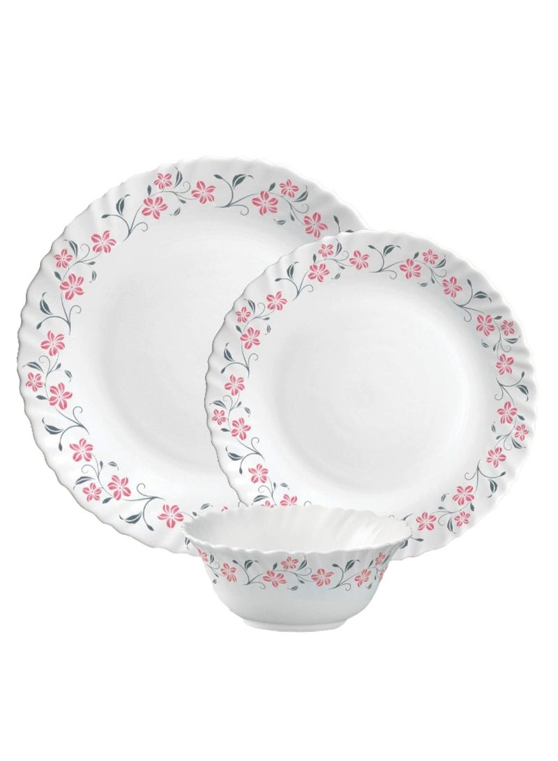 لاوبالا طقم عشاء LaOpala Classic 44 قطعة من المواد الزجاجية، طقم عشاء أحمر Grace آمن للاستخدام في الميكروويف وآمن في غسالة الأطباق، أوعية خفيفة الوزن وأكواب وأطباق قابلة لإعادة الاستخدام - Image 1