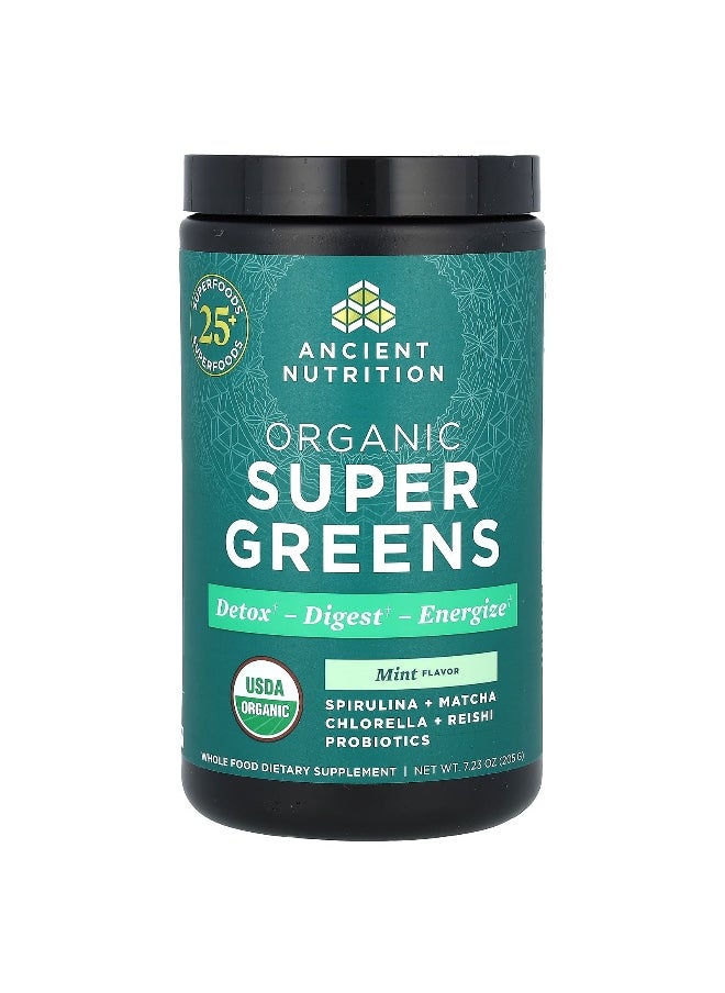 Ancient Nutrition - Ancient Nutrition, Organic SuperGreens, Mint, 7.23 oz (205 g) - Image 1