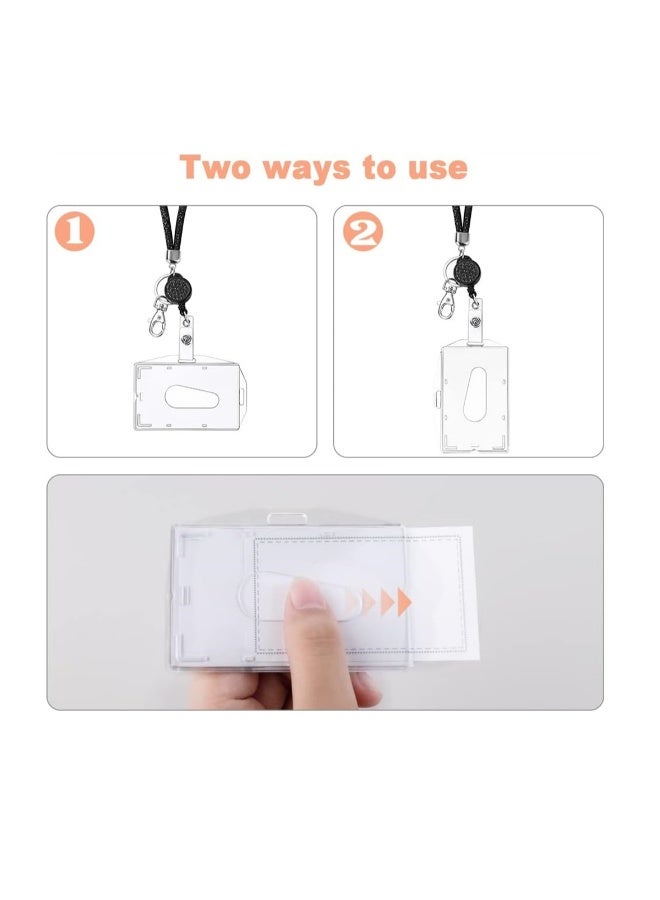 Lanyard Necklace with Transparent ID Card Holder, Crystal Lanyard for Key Chain, Badge Kit, Durable ID Holder for Office and Events - Image 2