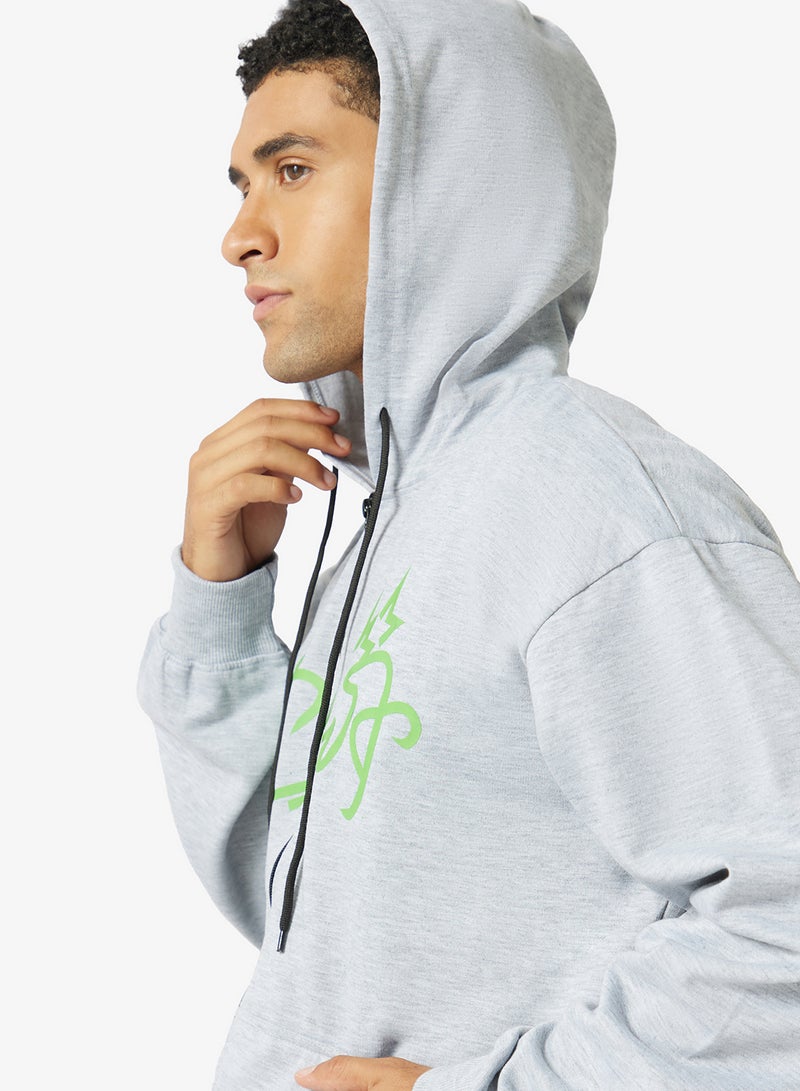 Seventy Five Graphic Zip Through Oversize Hoodie - Image 5