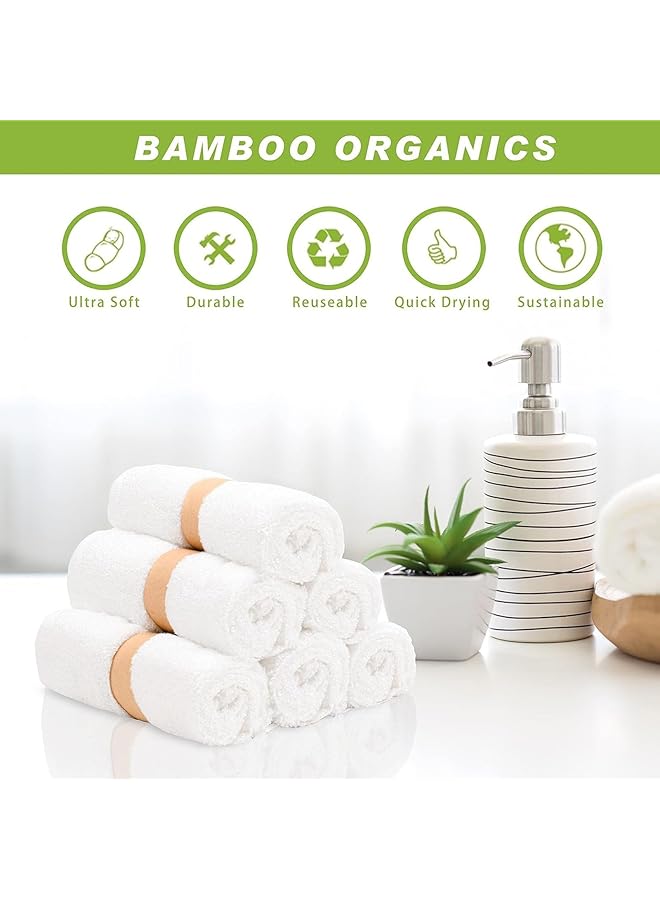 X spring Baby Washcloths 6Pack Reusable Face Towels Super Soft Bamboo Fiber Face Towel Multi Function Baby Bath Towels Newborns Wash Cloth Body Absorbent Face Cloths For Infants And Toddlers - Image 3