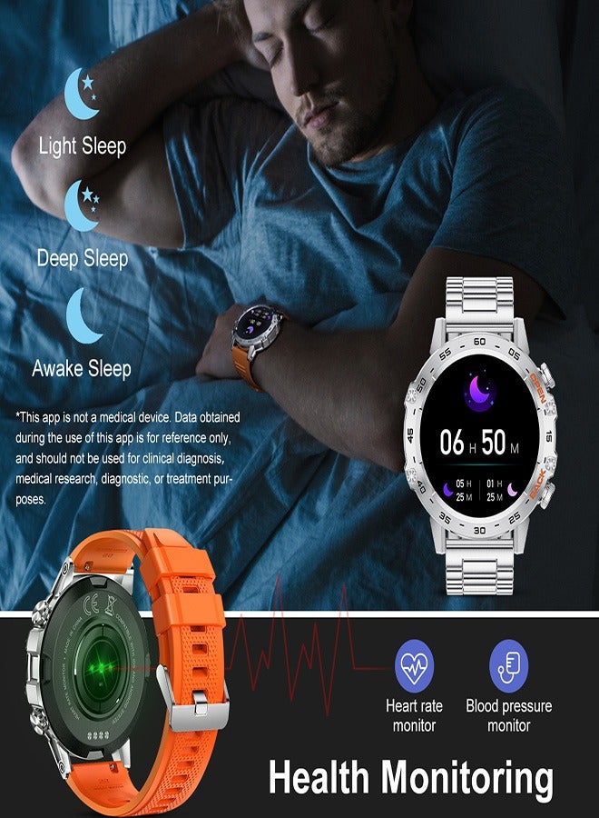 LIGE Smart Watch Men Waterproof AMOLED Screen Bluetooth Call Fitness Sports Smartwatch Health Monitoring Steel Silver  - Image 4