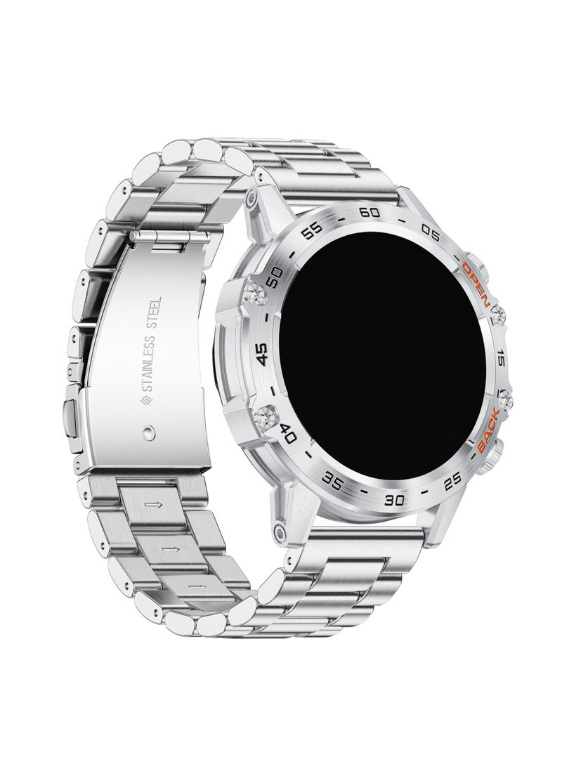LIGE Smart Watch Men Waterproof AMOLED Screen Bluetooth Call Fitness Sports Smartwatch Health Monitoring Steel Silver  - Image 2