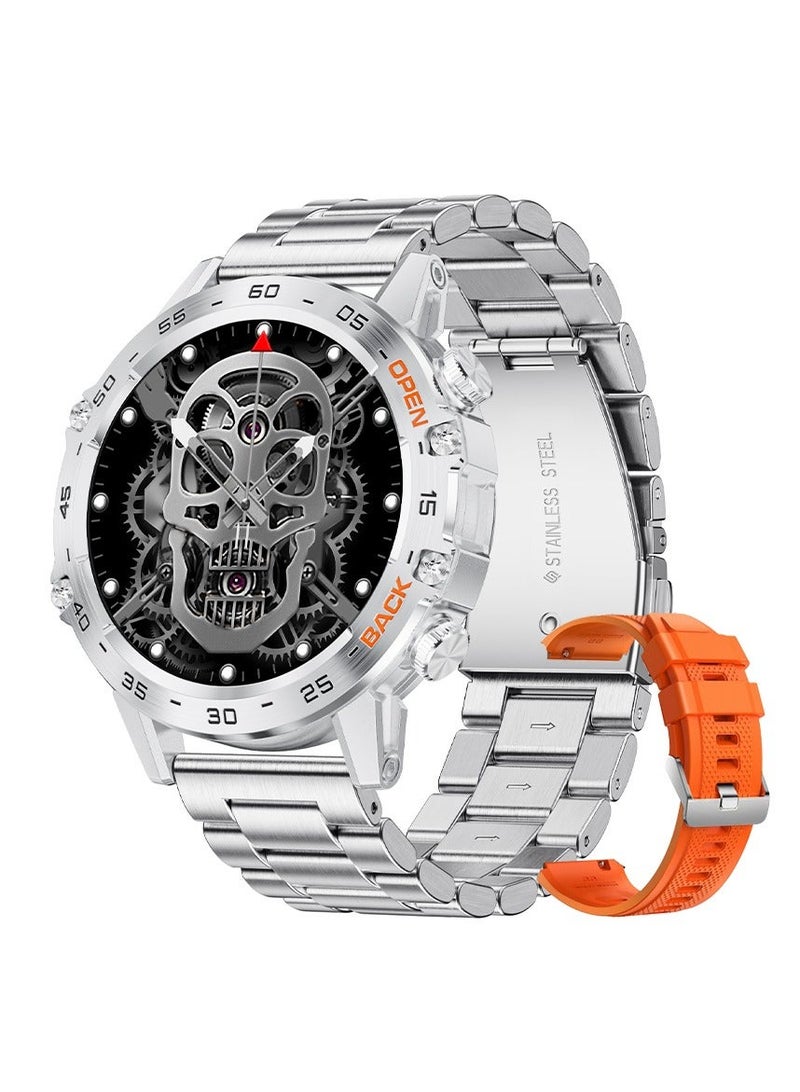 LIGE Smart Watch Men Waterproof AMOLED Screen Bluetooth Call Fitness Sports Smartwatch Health Monitoring Steel Silver - Image 1