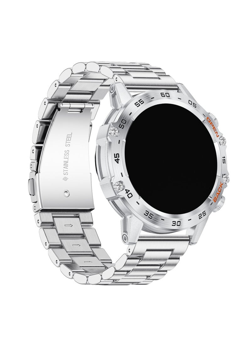 LIGE Smart Watch Men Waterproof AMOLED Screen Bluetooth Call Fitness Sports Smartwatch Health Monitoring Steel Silver - Image 2