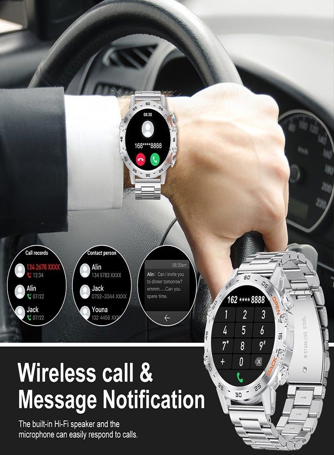 LIGE Smart Watch Men Waterproof AMOLED Screen Bluetooth Call Fitness Sports Smartwatch Health Monitoring Steel Silver - Image 5