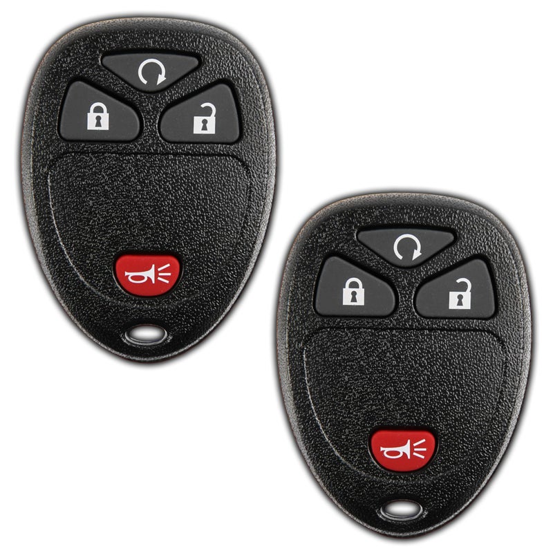 KeylessOption 2X KeylessOption Key Fob Replacement for 2007 2008 2009 2010 2011 2012 2013 2014 2015 2016 2017 Buick Cadillac Chevrolet Chevy GMC Pontiac Saturn Remote 4Button 15913421 Locksmith Required 2011