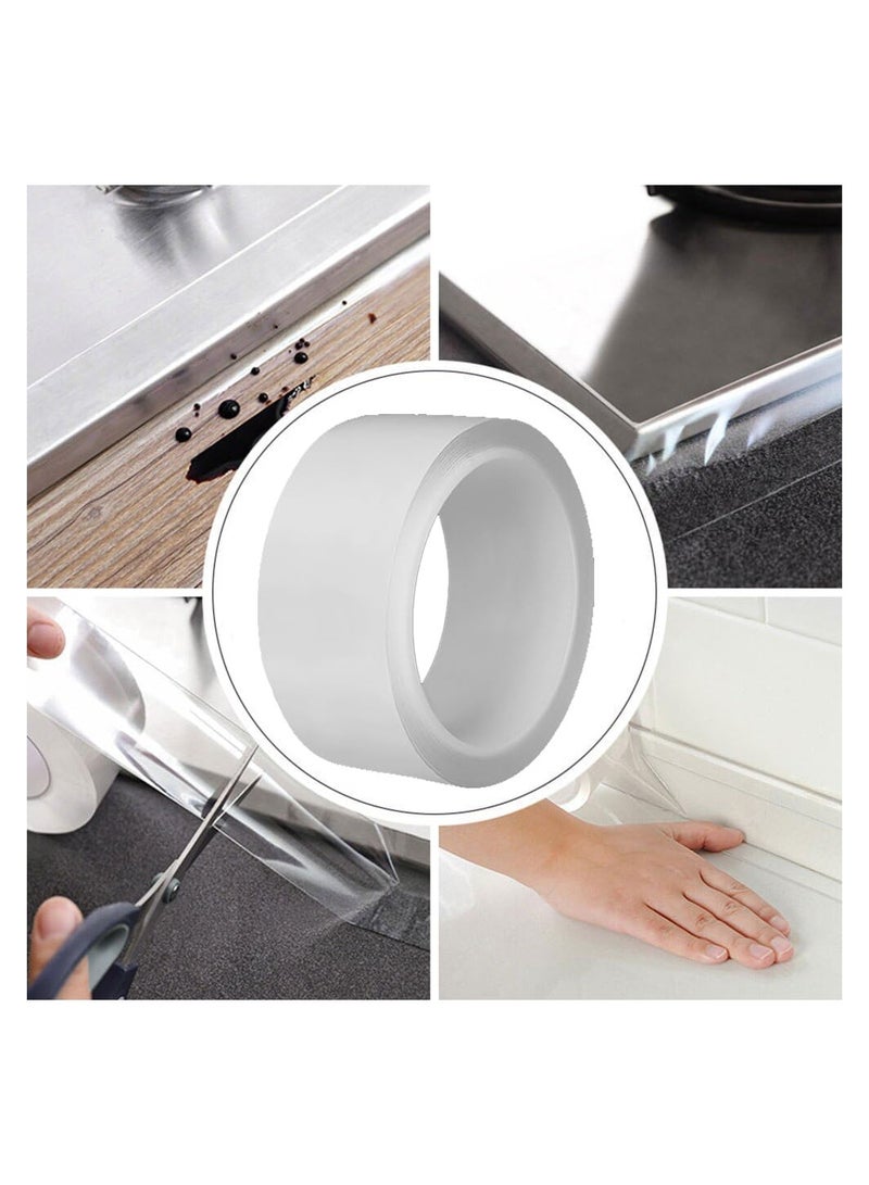 KASTWAVE Transparent Window Weather Sealing Tape, Clear Window Draft Isolation Sealing Film Tape for Door Draft Stopper Adhesive Tape, Doors Windows and Shower Glass Gaps(100cn*5cm) - Image 2