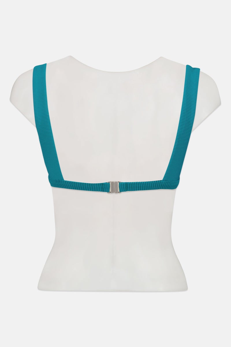 Billabong Kids Girl Ribbed Bikini Top, Deal Green - Image 2