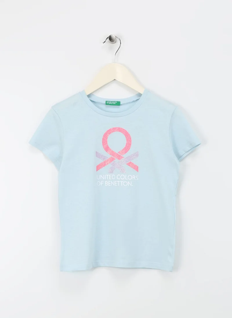 Benetton Water Green Women's T-Shirt 3I1XC10H8