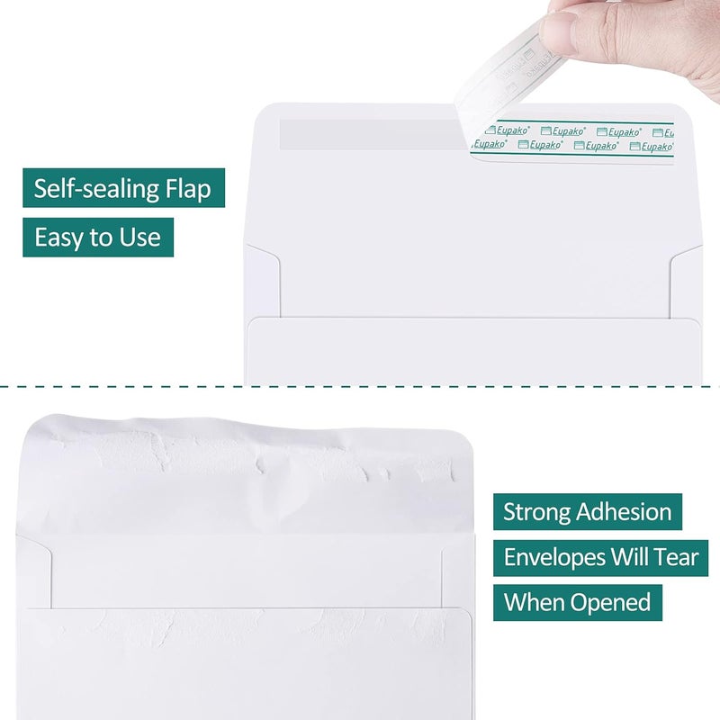 Eupako A2 White Paper Envelopes 250 Pack 4.375x5.75" Invitation Envelopes Self Seal for RSVP, Wedding, Thank you Notes, Greeting Cards, Photos, Announcements - Image 3