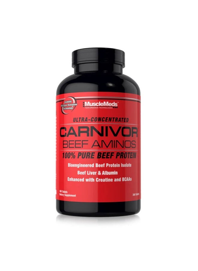 MUSCLEMEDS Carnivor Beef Aminos - 300 tablets - 100 serving - Unflavored - Image 1