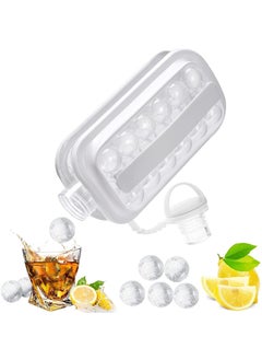 Cheet enterprise Ice Cube Trays 2 in 1 Portable Ice Ball Maker Kettle with 17 Grids Flat Body Lid Cooling Ice PopCube Molds for HockeyCocktailCoffeeWhiskeyChampagneBeerJuiceWater