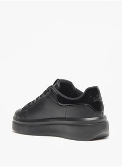 Lee Cooper حذاء رياضي نسائي أحادي اللون بكعب منخفض مع رباط للإغلاق  - Image 2