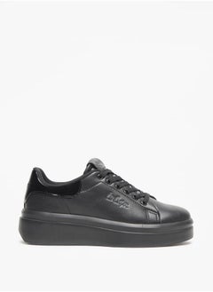 Lee Cooper حذاء رياضي نسائي أحادي اللون بكعب منخفض مع رباط للإغلاق  - Image 1