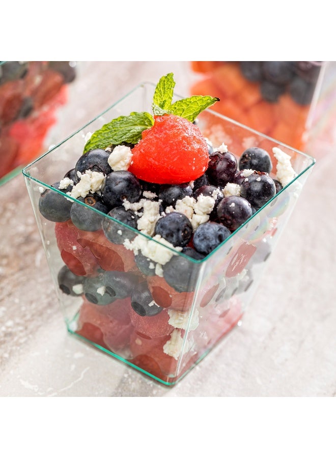 Restaurantware 8 Ounce Large Kova Cups, 100 Disposable Dessert Tumbler - Lids Sold Separately, Sturdy, Seagreen Plastic Appetizer Cups, For Mousse, Layered Cakes At Catered Events - Image 3