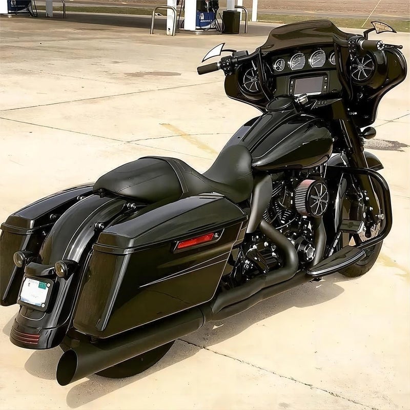 DREAMIZER Black Motorcycle Universal Blade Rear View Side Mirrors for Harley and Other Bikes - Image 3