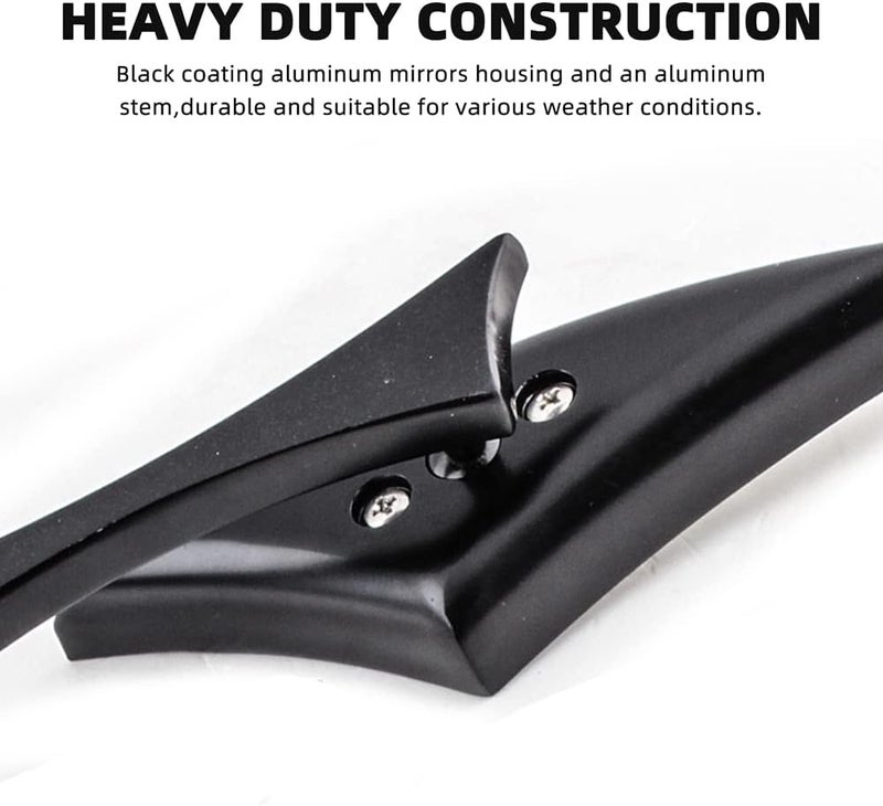 DREAMIZER Black Motorcycle Universal Blade Rear View Side Mirrors for Harley and Other Bikes - Image 5