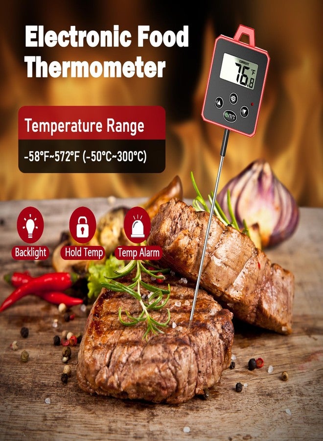 Timloon Digital Candy Thermometer with Pot Clip, Backlight LCD, 8" Long Probe, Temperature Alarm, ℃/℉ Switch, Instant Read Kitchen Thermometer for Cooking, Baking, and Candy Making - Image 3