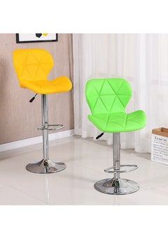 Generic 2 PCS Bar Stools Bar Chairs PU Leather Adjustable Swivel Chair with Back and Footrest Coffee Chair for Home Kitchen（Green）  - Image 2