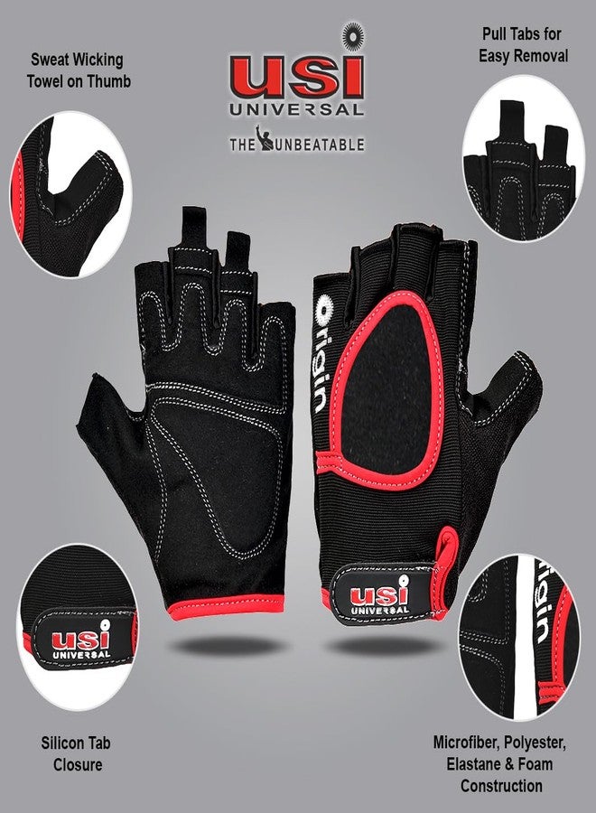 USI UNIVERSAL قفازات رياضية عالمية من USI، قفازات رياضية أصلية من Origin Fitness للرجال والنساء، قفازات رفع الأثقال، مصنوعة من الألياف الدقيقة، مع راحة يد مبطنة وإغلاق من السيليكون (صغيرة، زرقاء داكنة) - Image 2