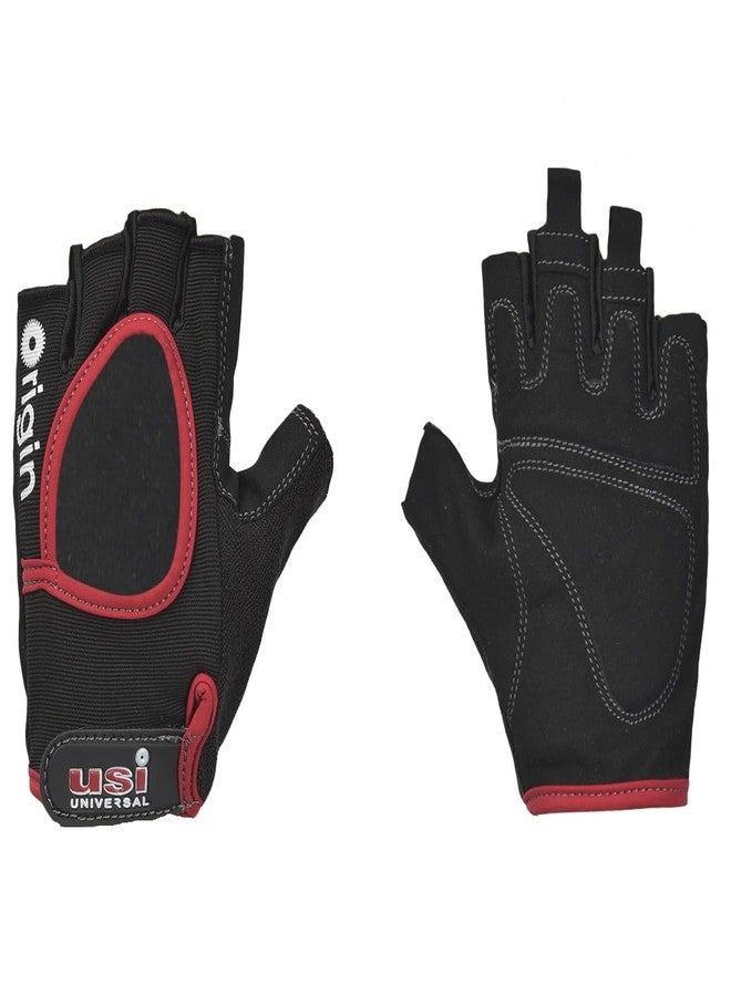 USI UNIVERSAL قفازات رياضية عالمية من USI، قفازات رياضية أصلية من Origin Fitness للرجال والنساء، قفازات رفع الأثقال، مصنوعة من الألياف الدقيقة، مع راحة يد مبطنة وإغلاق من السيليكون (صغيرة، زرقاء داكنة) - Image 1