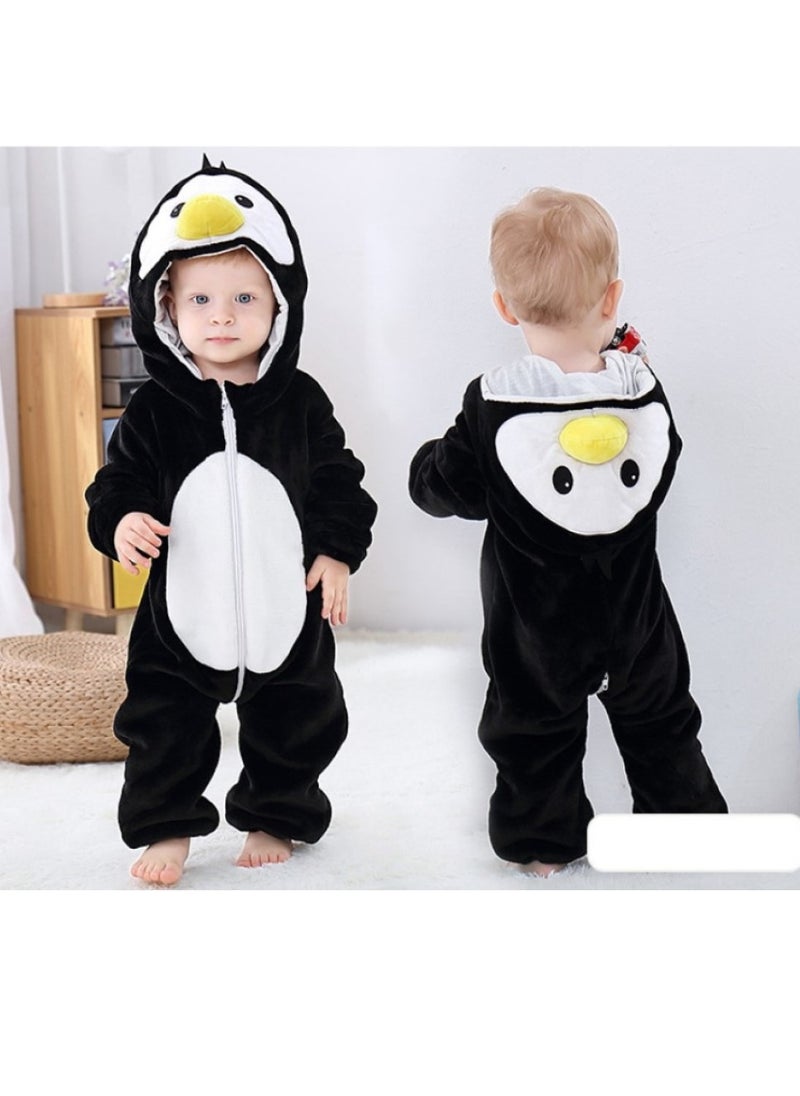 RATSAW - Fleece Baby Bodysuit Infant One Piece Kids Hooded Romper Outerwear Toddler Jacket - Image 1