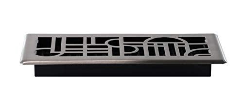 Decor Grates Décor Grates ADH410-NKL Art Deco Floor Register 4x10 Inches Brushed Nickel 1 Pack - Image 2