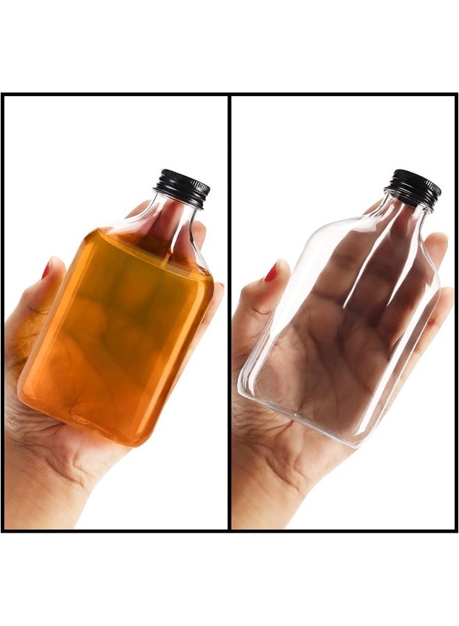 FUFU 12pcs empty juice bottle glass milk beverage bottle coffee bottle Kombucha bottle party drink shop coffee shop (200ML, black lid) - Image 4
