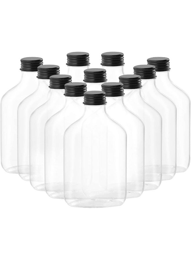 FUFU 12pcs empty juice bottle glass milk beverage bottle coffee bottle Kombucha bottle party drink shop coffee shop (200ML, black lid) - Image 3