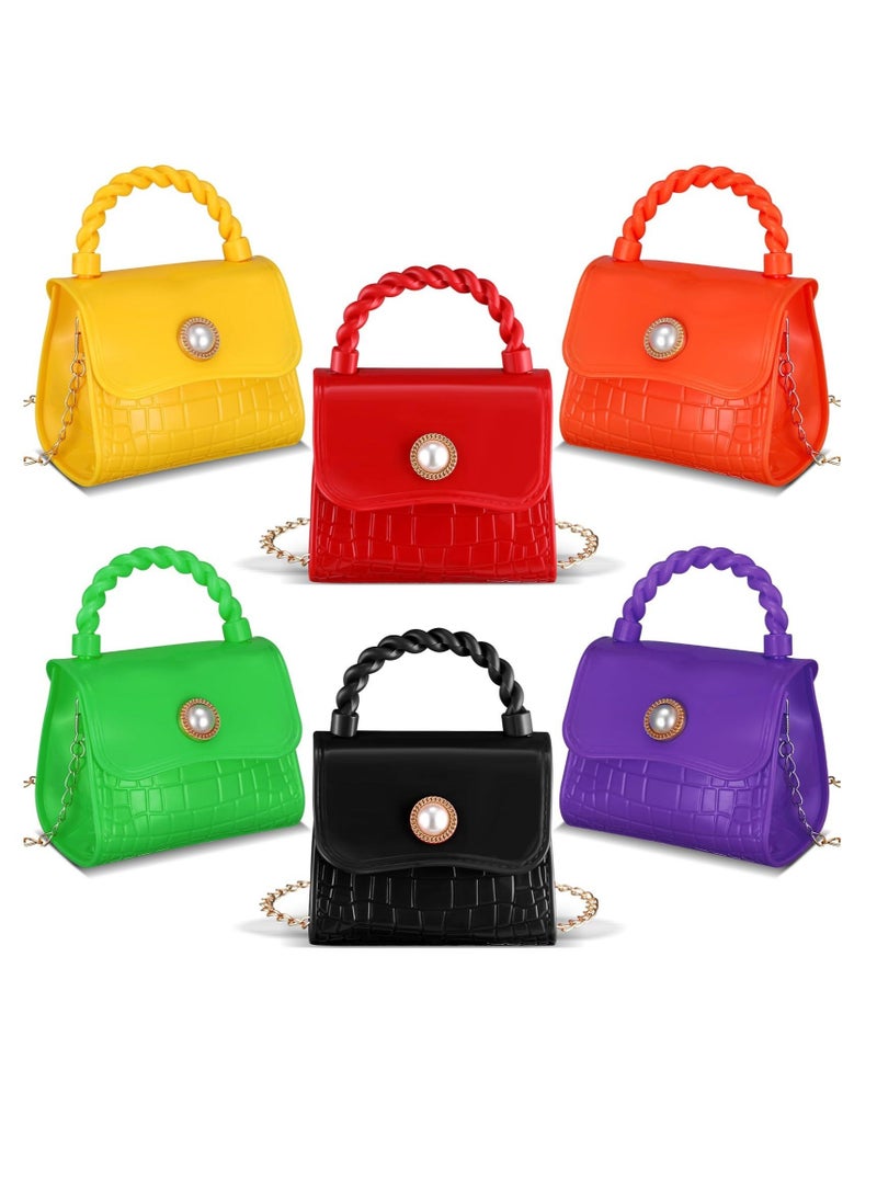 Captaintech Set of 6 Toddler Crossbody Bags - Mini Purses for Women, Girls, and Bridesmaids - Small Top-Handle Handbags - Great Gift for Women's Day - Image 1