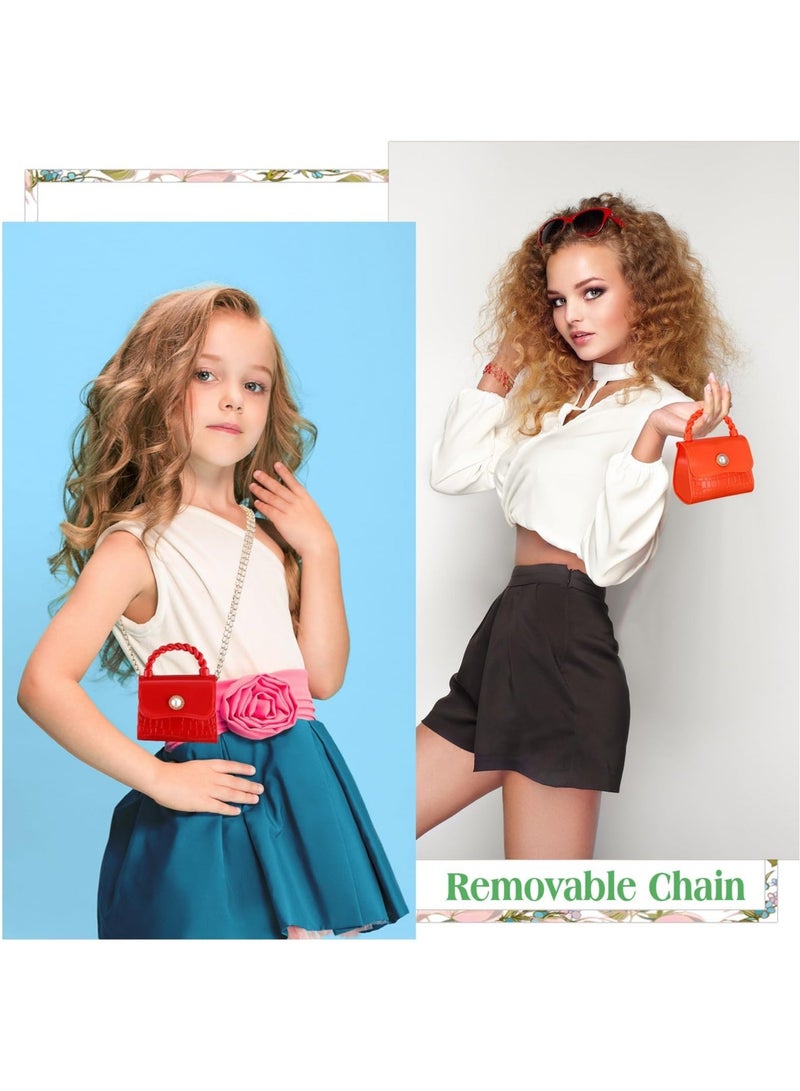 Captaintech Set of 6 Toddler Crossbody Bags - Mini Purses for Women, Girls, and Bridesmaids - Small Top-Handle Handbags - Great Gift for Women's Day - Image 5