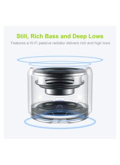 EWA A106 Pro Portable Bluetooth Speaker with Custom Bass Radiator, Brief Design, IP67 Waterproof, Perfect Mini Speaker for Shower, Room, Bike, Car Black  - Image 2