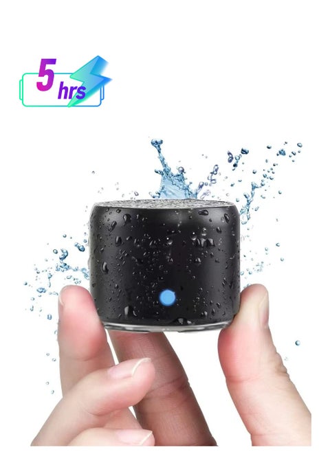 A106 Pro Portable Bluetooth Speaker with Custom Bass Radiator, Brief Design, IP67 Waterproof, Perfect Mini Speaker for Shower, Room, Bike, Car Black