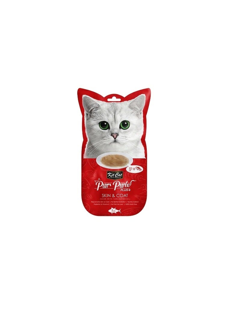 Kit Cat Purr Puree Plus Skin & Coat Tuna Cat Treats - Image 2