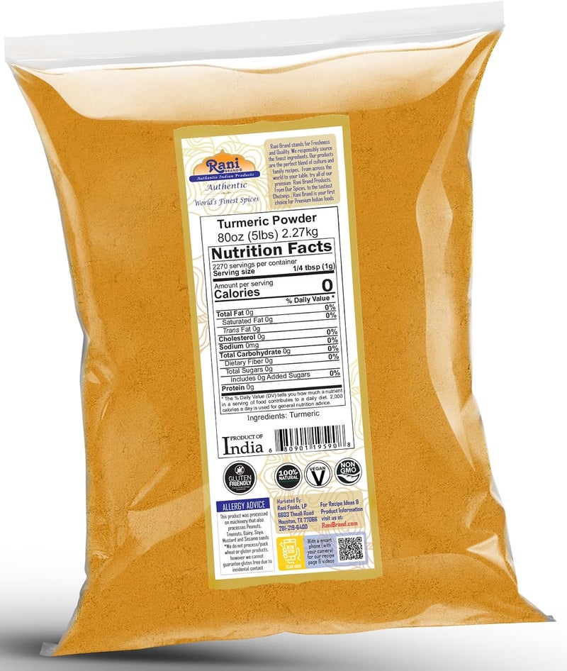 Rani Brand Ground Turmeric (Haldi Powder) - 5 lbs - Image 2