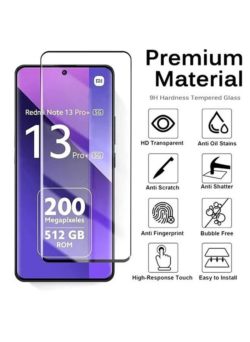 Generic 2 PCS Redmi Note 13 Pro+/Plus 5G Screen Protector HD Clear Scratch Resistant Anti-Fingerprint Anti-drop Protection，Full Coverage Tempered Glass Film  - Image 2