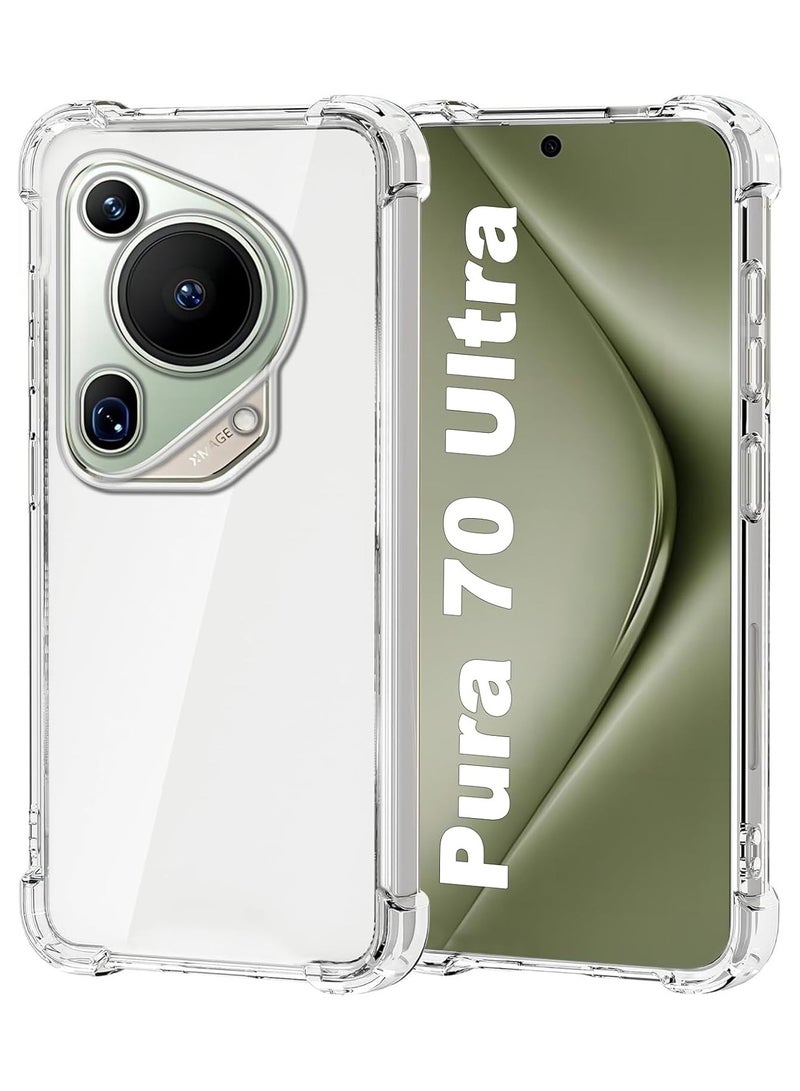 Case for Huawei Pura 70 Ultra Clear TPU Four Corners  Protection Cover Transparent Soft Silicone Bumper Case for Pura 70 Ultra - Image 1
