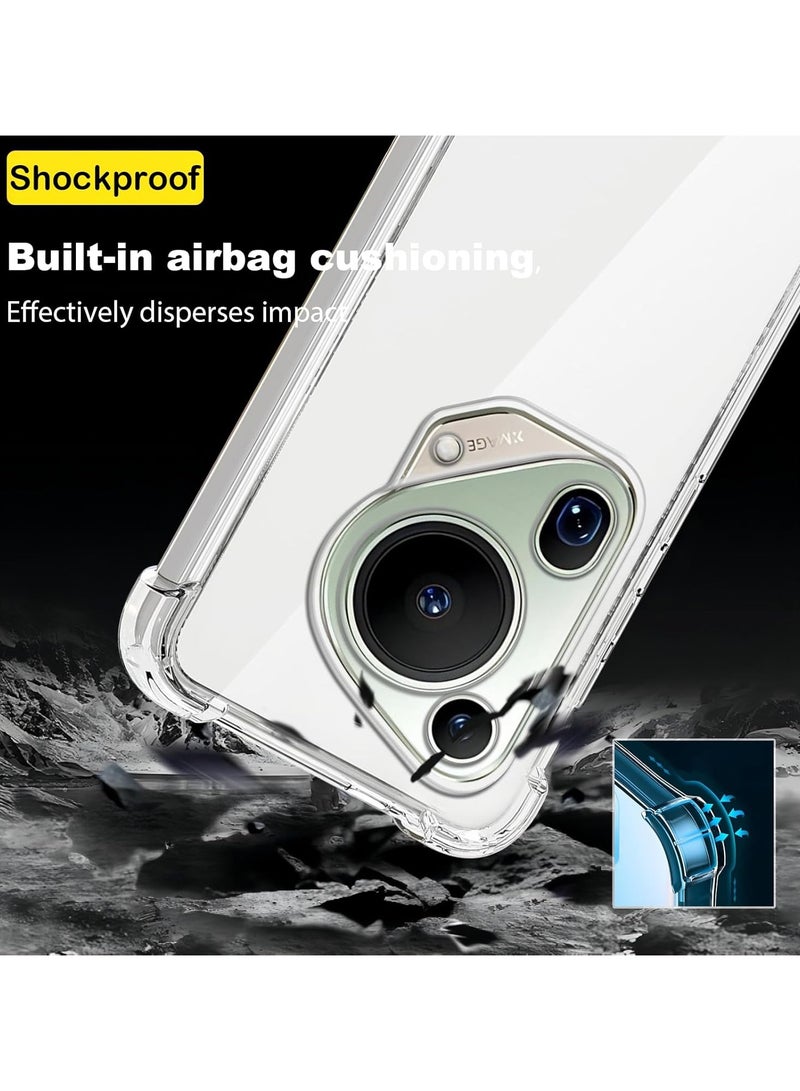 Case for Huawei Pura 70 Ultra Clear TPU Four Corners  Protection Cover Transparent Soft Silicone Bumper Case for Pura 70 Ultra - Image 4
