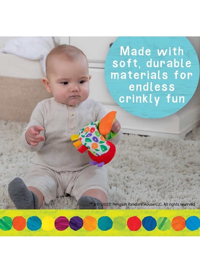 Kids Preferred KIDS PREFERRED Eric Carle Toddler Toys The Very Hungry Caterpillar Sensory Toy with Crinkle Orange Slice and Teether Ring for Car Seat and Stroller - Image 4