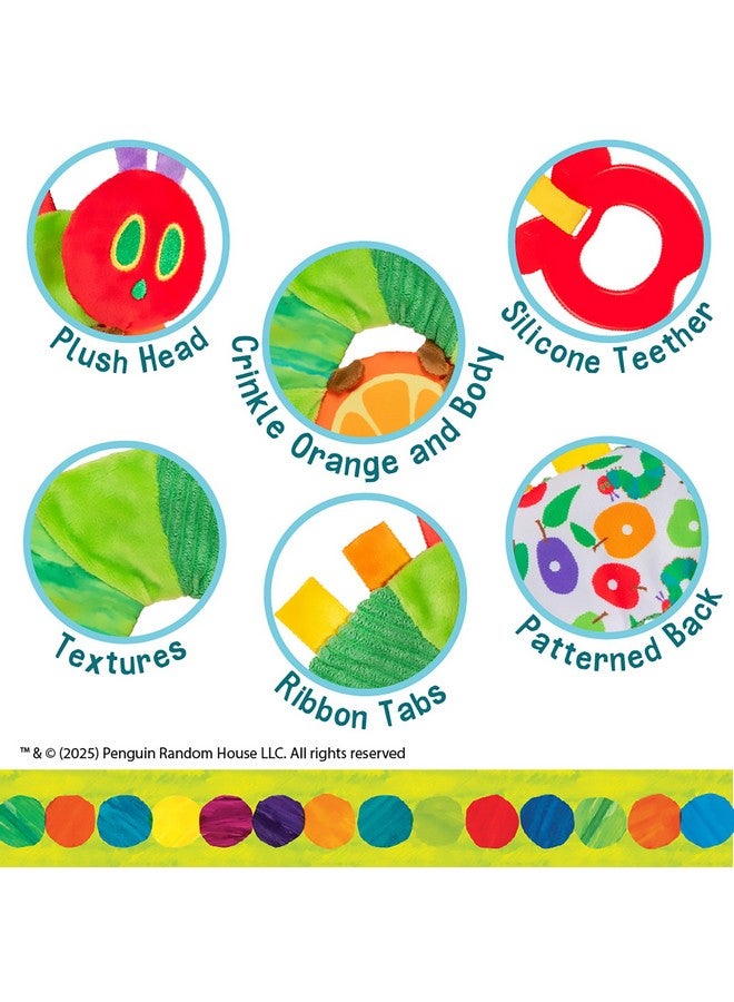 Kids Preferred KIDS PREFERRED Eric Carle Toddler Toys The Very Hungry Caterpillar Sensory Toy with Crinkle Orange Slice and Teether Ring for Car Seat and Stroller - Image 1