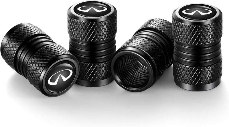 YHEESHIGN Tire Valve Stem Caps, Compatible with Infiniti Series Stem Cap Universal Car Air Cover Car Accessories for Cars, SUV, Truck, Motorcycles 4pcs （Black） - Image 3