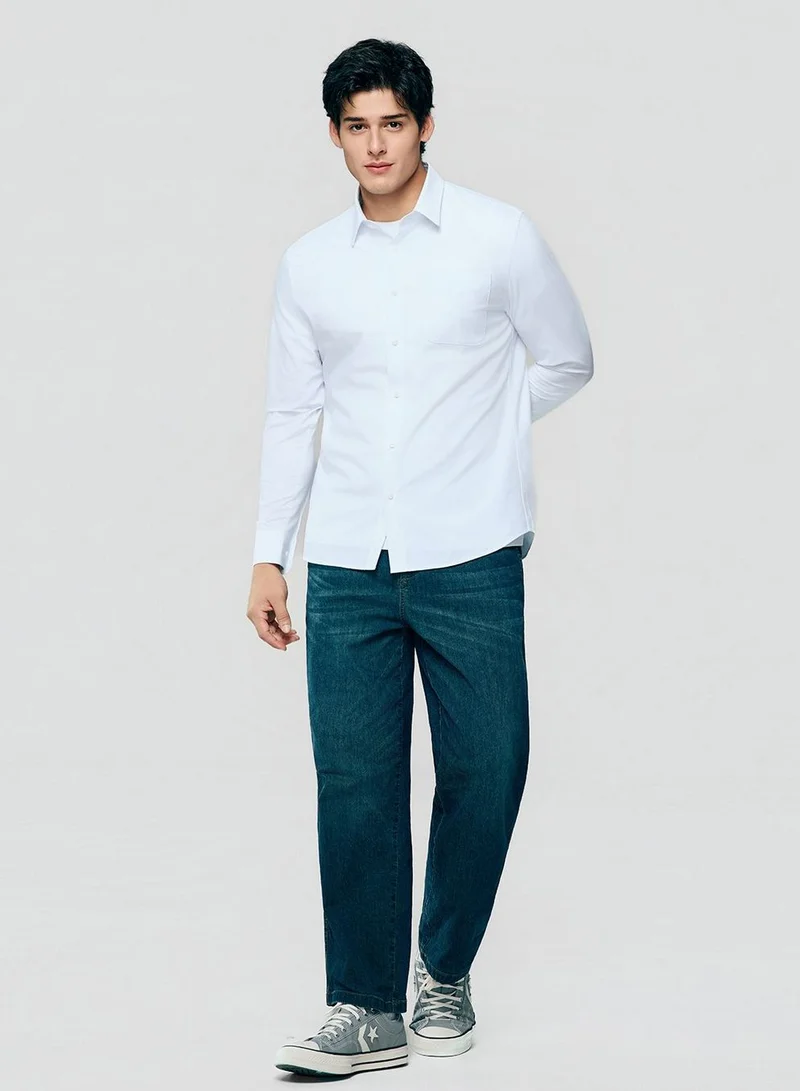 Giordano Men Slim Easy Care Modal Stretch Shirt