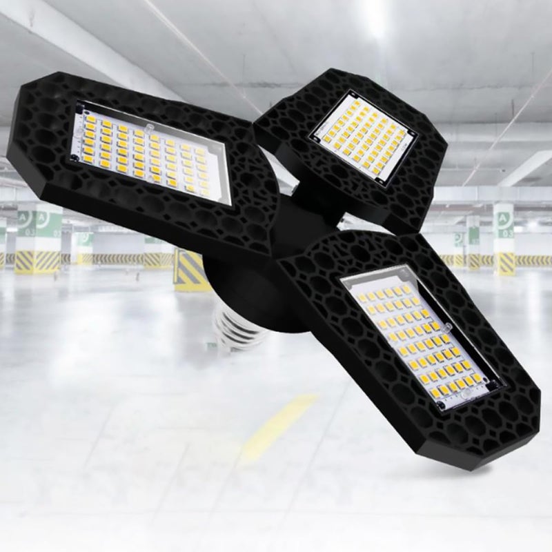 LIFKOME LED Warehouse Light Folding Garage Ceiling Lamp 80w Daylight 3-Leaf Adjustable Mining Workshop Lighting Fixture - Image 4